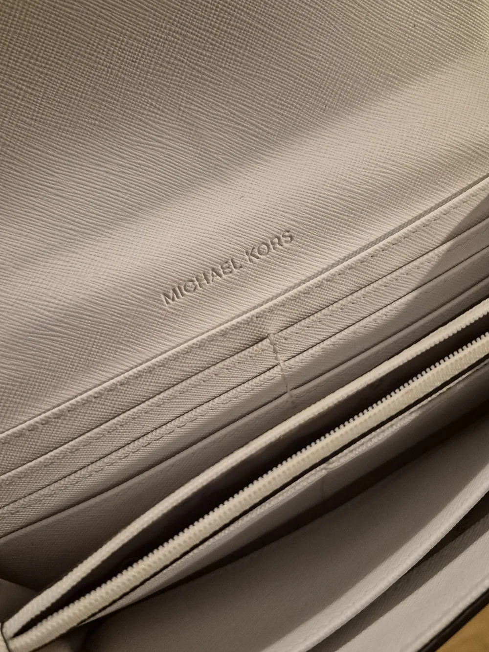 Michael Kors Jet Set Wallet, Cream with Silver-Tone Logo